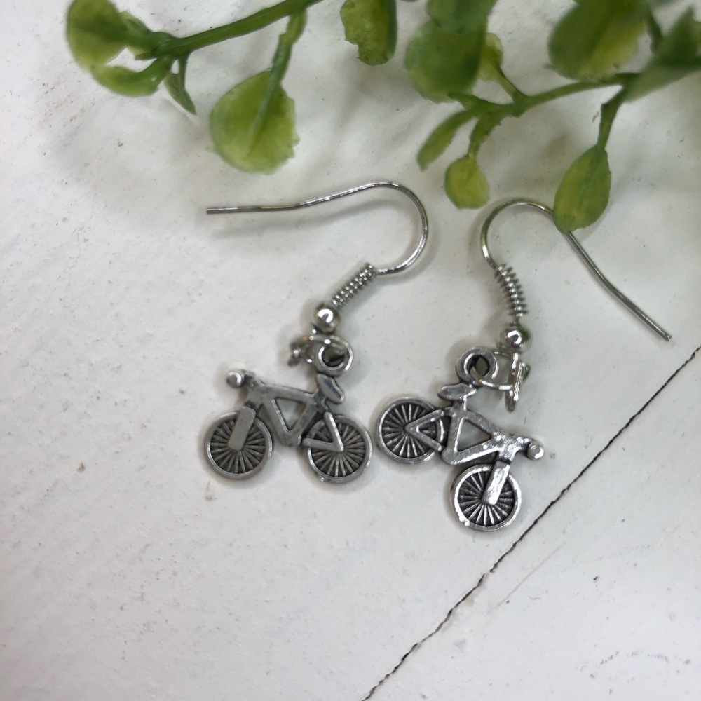 Earrings | Silver Colored Bicycles